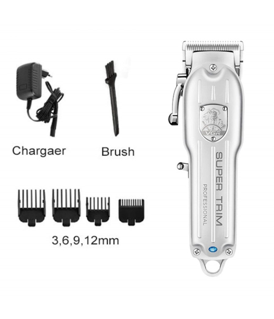 Tagliacapelli Professionale Ricaricabile Con 4 Pettini Regolabili Rasoio V-117         