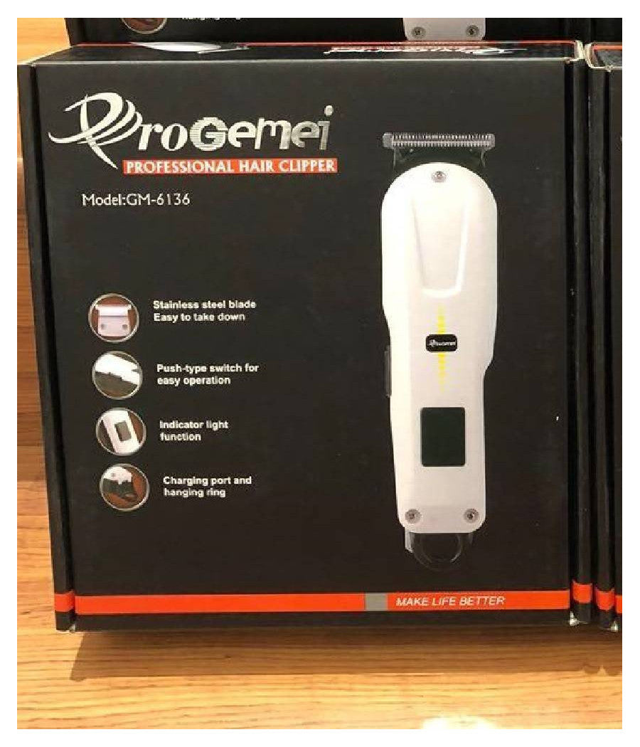 Tagliacapelli Professionale Ricaricabile Gm-6136 Display Lcd Trimmer 4 Pettini         