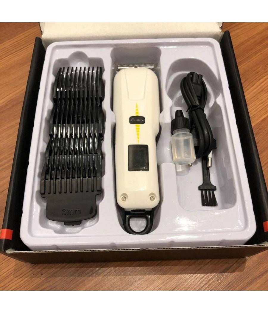 Tagliacapelli Professionale Ricaricabile Gm-6136 Display Lcd Trimmer 4 Pettini         
