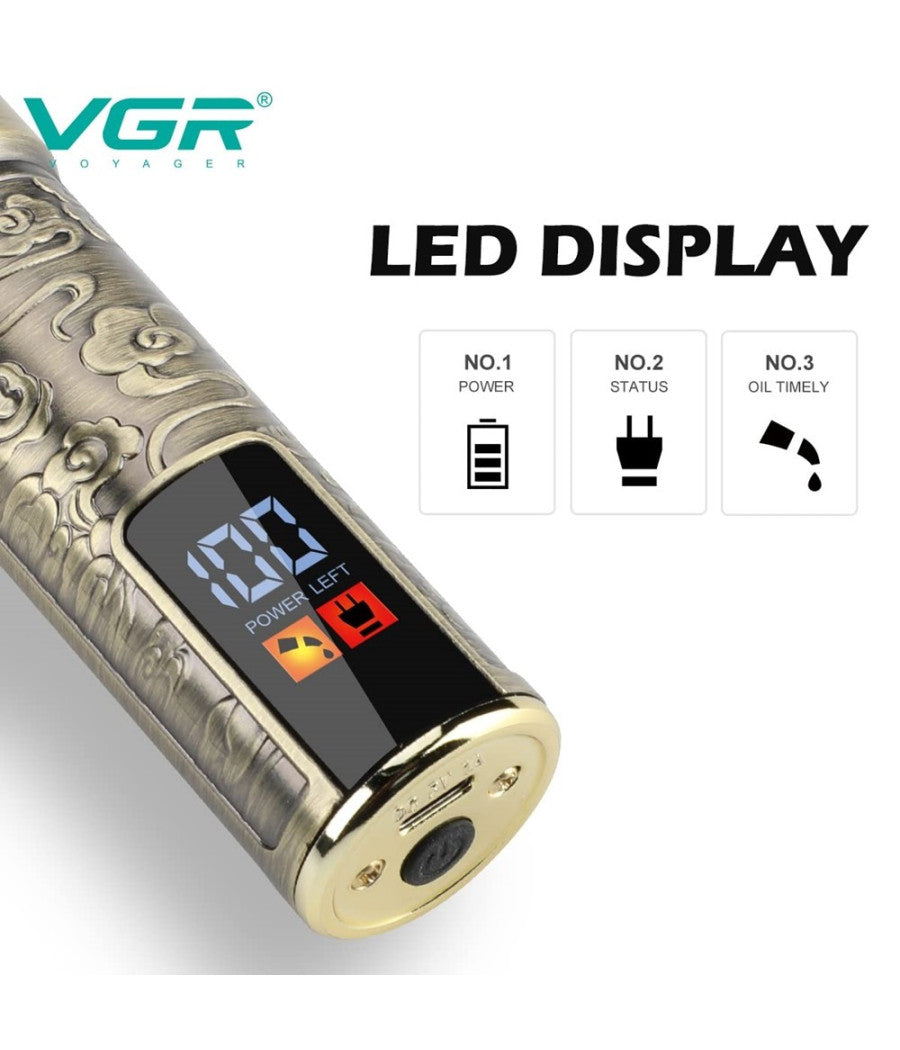 Tagliacapelli Professionale Ricaricabile Senza Fili Regolabarba Usb Rasoio V-073         