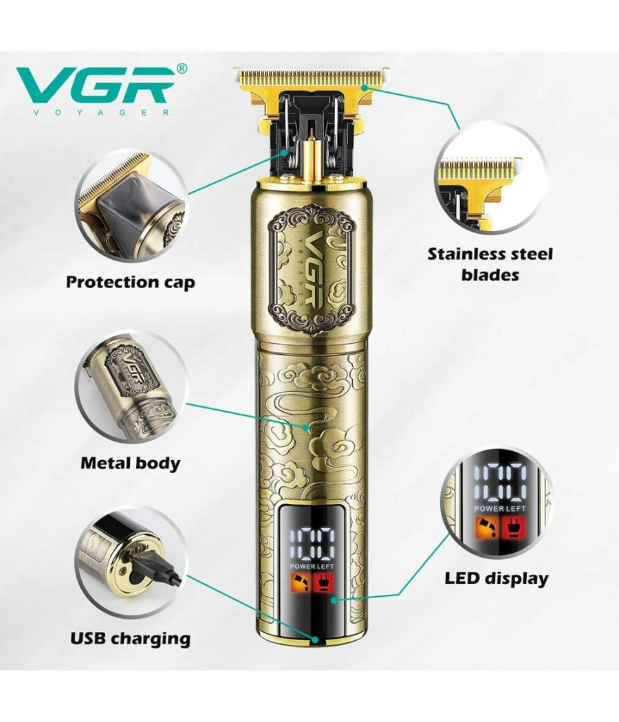 Tagliacapelli Professionale Ricaricabile Senza Fili Regolabarba Usb Rasoio V-073         