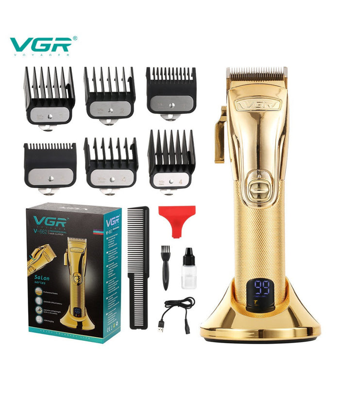 Tagliacapelli Professionale Ricaricabile Usb Base Ricarica Display Digitale V662         