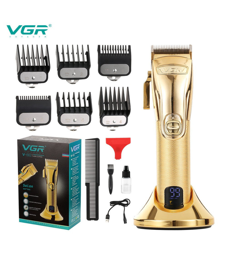 Tagliacapelli Professionale Ricaricabile Usb Base Ricarica Display Digitale V662         