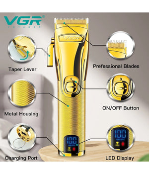 Tagliacapelli Professionale Ricaricabile Usb Base Ricarica Display Digitale V662         