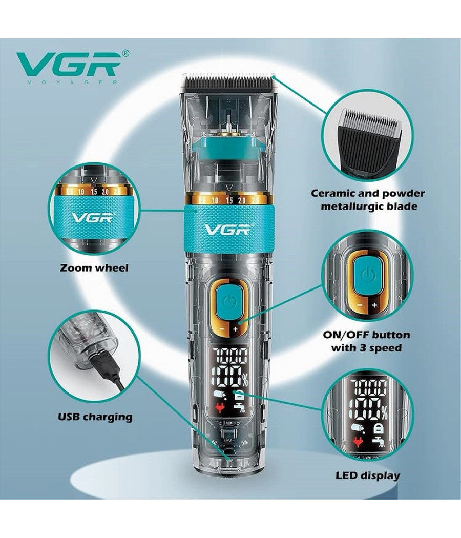 Tagliacapelli Professionale Rotella Zoom Ipx7 Impermeabile 3 Velocità  Vgr V-695         