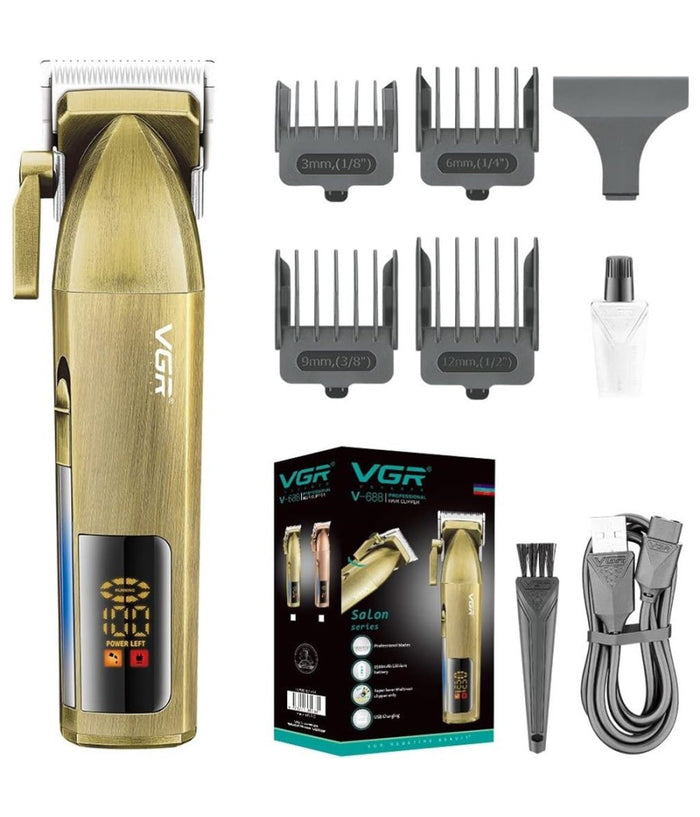 Tagliacapelli Professionale Senza Fili Display Led A Batteria Ricaricabile V-688         