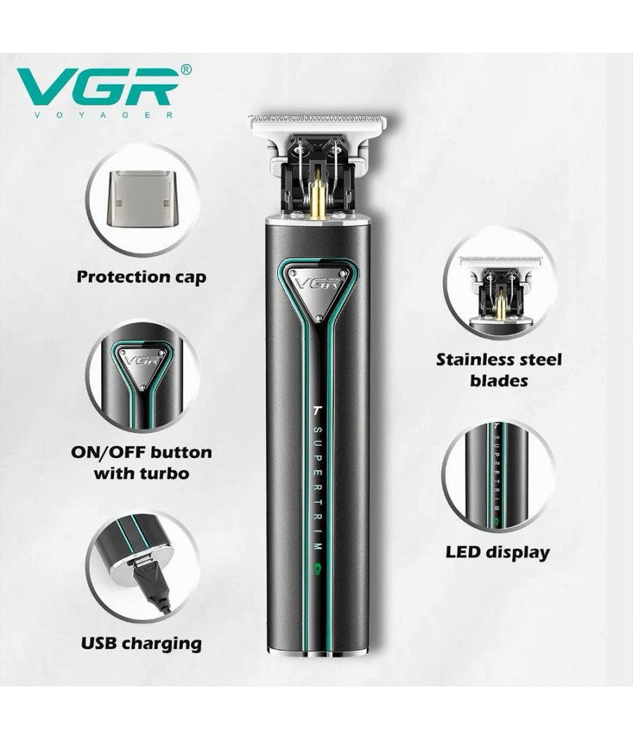 Tagliacapelli Professionale Senza Fili Lama A T Uomo A Batteria Rasoio Vgr V-009         