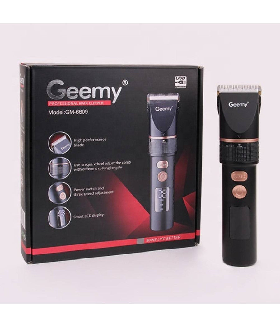 Tagliacapelli Professionale Trimmer A Batteria Ricaricabile Display Lcd Gm-6609         