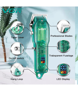 Tagliacapelli Professionale Uomo Senza Fili Ricaricabile Usb Leva Conica Vgr V-660         