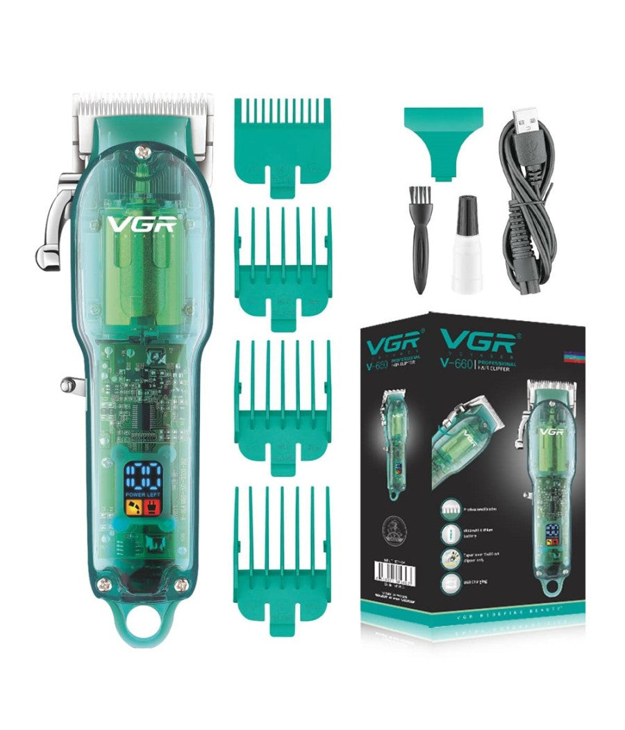 Tagliacapelli Professionale Uomo Senza Fili Ricaricabile Usb Leva Conica Vgr V-660         