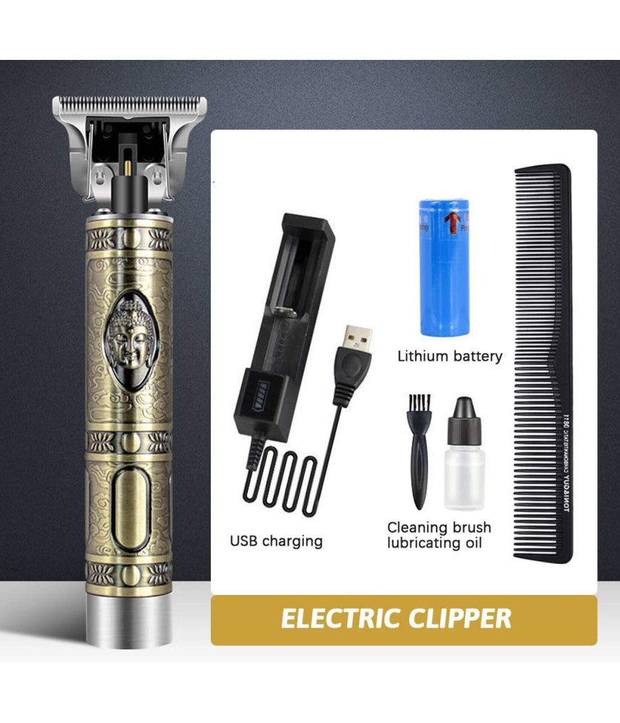 Tagliacapelli Rasoio Elettrico Professionale Ricaricabile Retrò Vintage Budda         