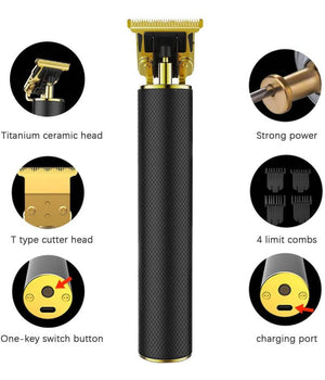 Tagliacapelli Rasoio Elettrico Professionale Usb Ricaricabile Retrò Vintage Nero         
