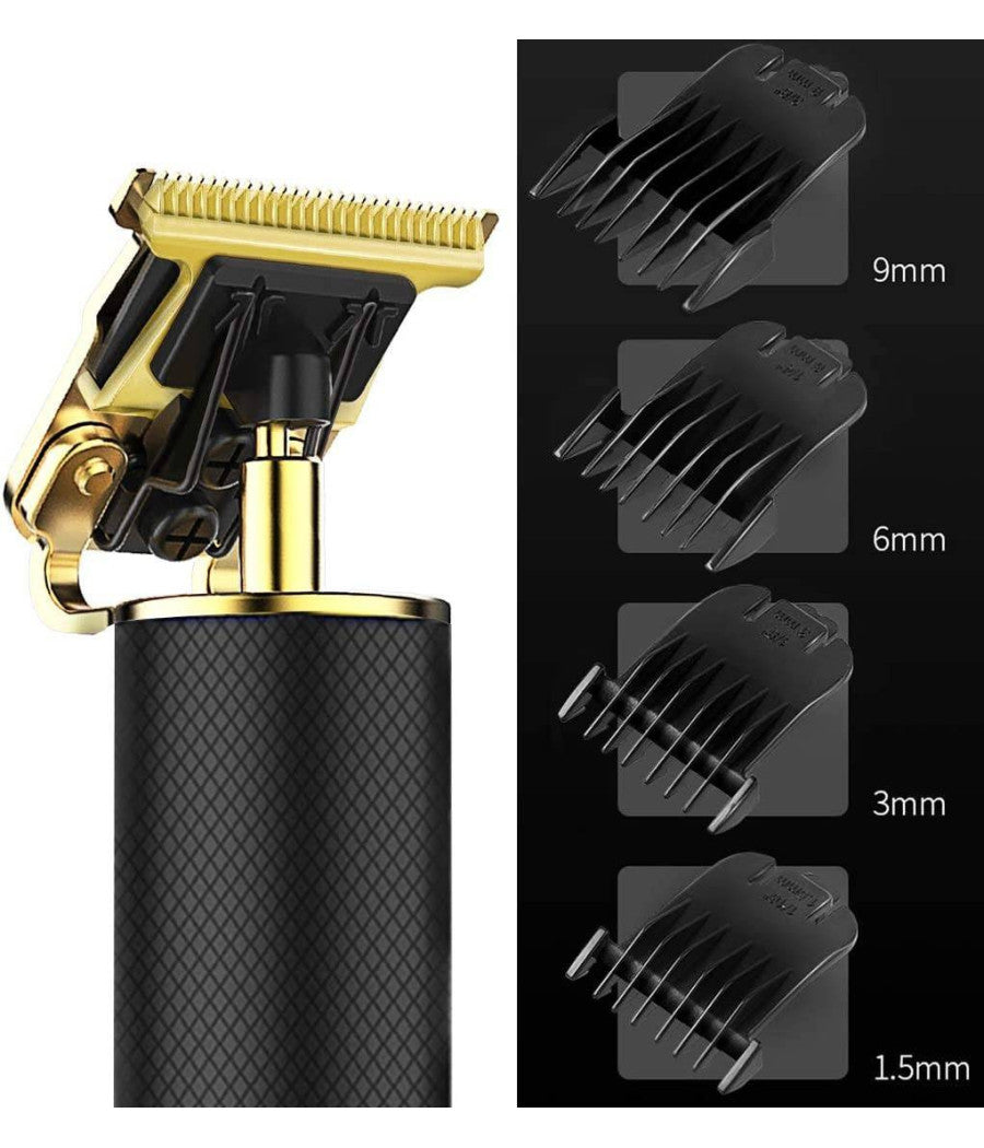 Tagliacapelli Rasoio Elettrico Professionale Usb Ricaricabile Retrò Vintage Nero         