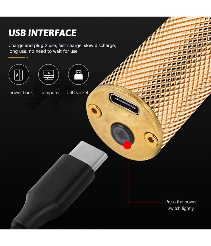 Tagliacapelli Rasoio Elettrico Professionale Usb Ricaricabile Retrò Vintage Oro         