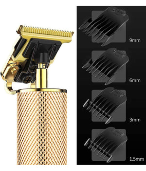 Tagliacapelli Rasoio Elettrico Professionale Usb Ricaricabile Retrò Vintage Oro         