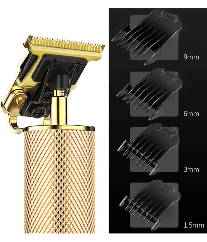 Tagliacapelli Rasoio Elettrico Professionale Usb Ricaricabile Retrò Vintage Oro         