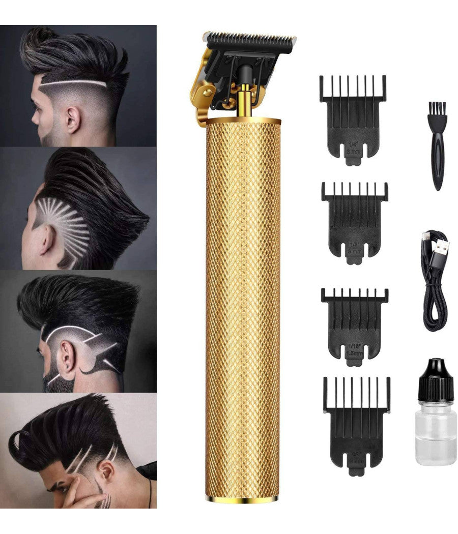 Tagliacapelli Rasoio Elettrico Professionale Usb Ricaricabile Retrò Vintage Oro         