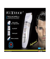 Tagliacapelli Rasoio Rasatura Batteria Ricaricabile Professionale Maxtech Uomo Ta-ca003         