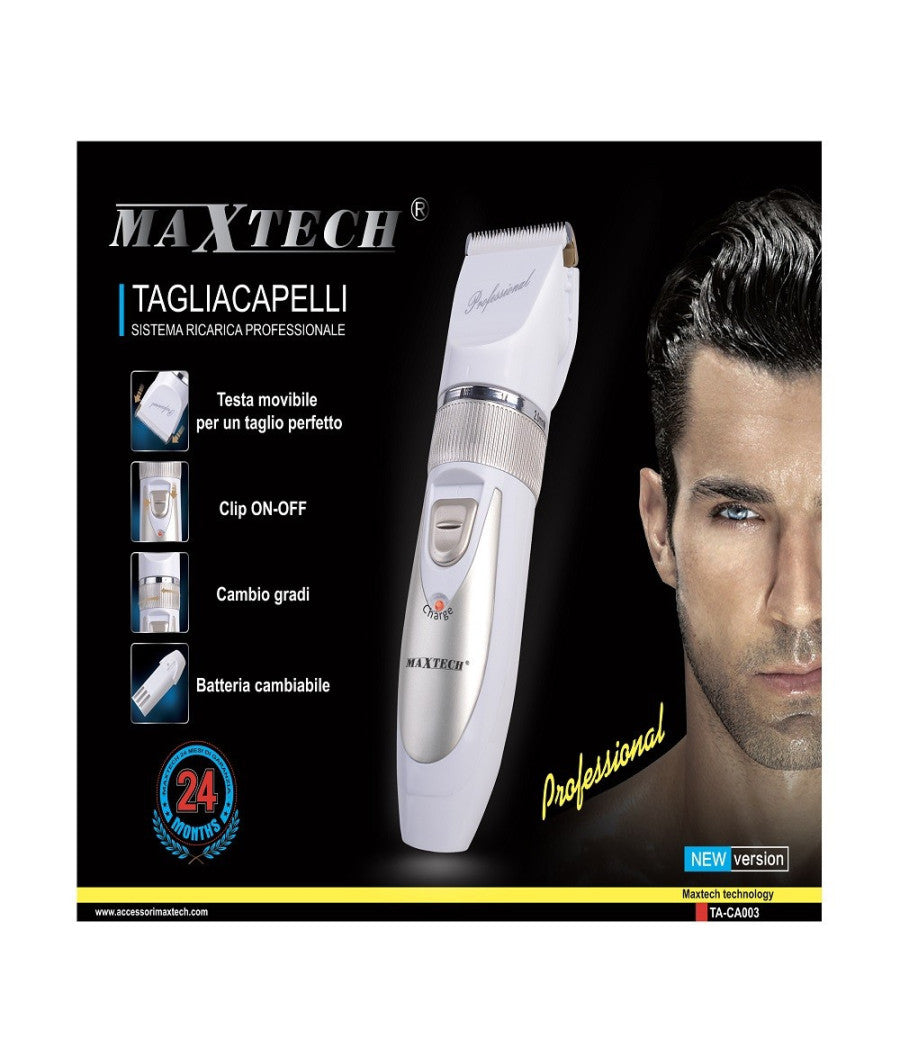 Tagliacapelli Rasoio Rasatura Batteria Ricaricabile Professionale Maxtech Uomo Ta-ca003         