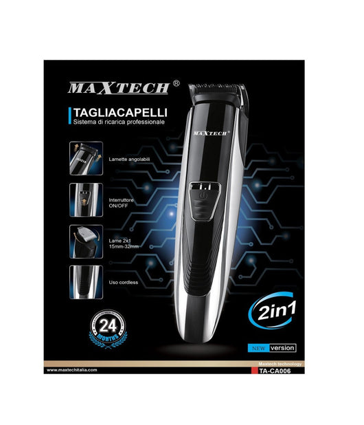Tagliacapelli Rasoio Uomo Professionale Rasatura A Batteria Regolabile Maxtech Ta-ca006         
