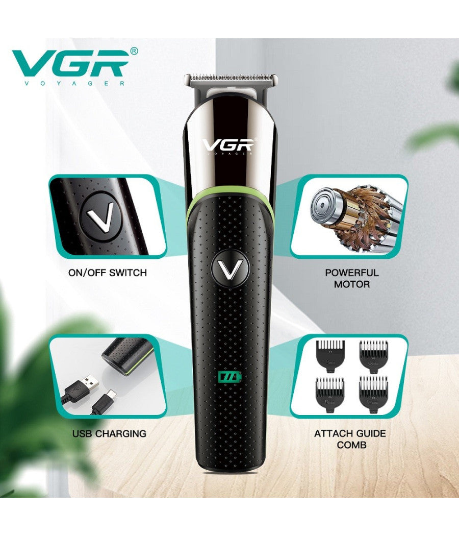 Tagliacapelli Regolabarba Portatile A Batteria Ricaricabile Usb Senza Fili V-191         