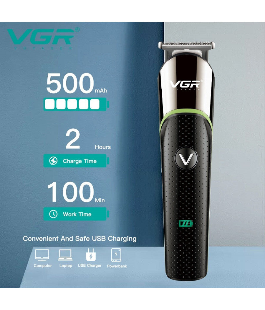 Tagliacapelli Regolabarba Portatile A Batteria Ricaricabile Usb Senza Fili V-191         