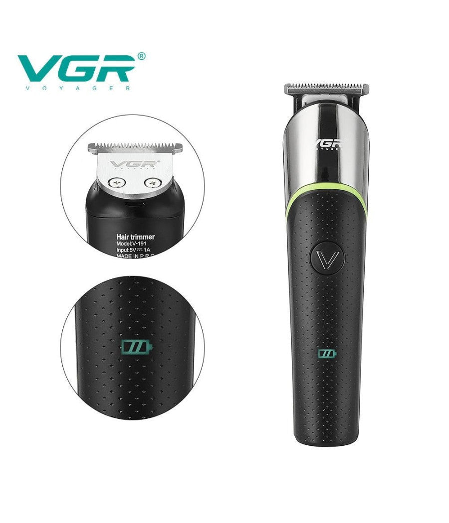 Tagliacapelli Regolabarba Portatile A Batteria Ricaricabile Usb Senza Fili V-191         