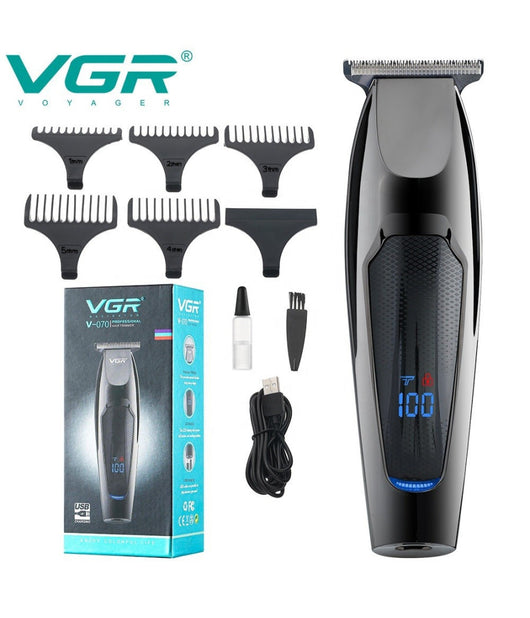 Tagliacapelli Tagliabarba Professionale Ricaricabile Usb Trimmer Display V-070         