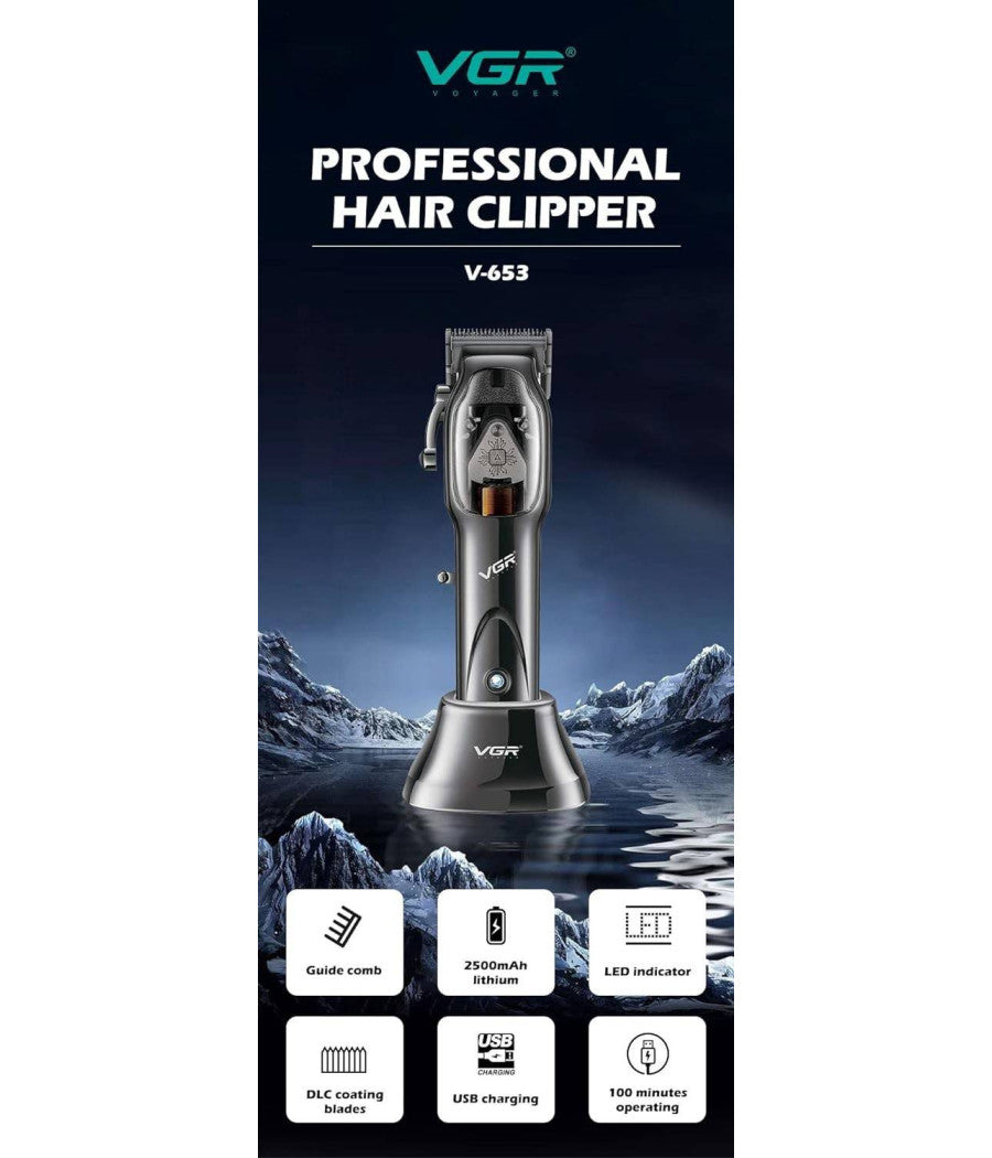 Tagliacapelli Uomo Professionale Senza Filo Ricaricabile A Batteria 0 Mm Vgr653         