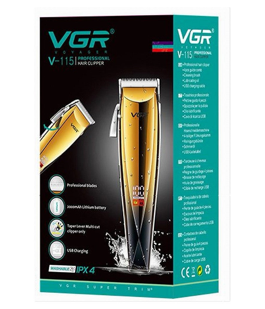 Tagliacapelli V-115 Display Digitale Professionale A Batteria Ipx4 Ricarica Usb         
