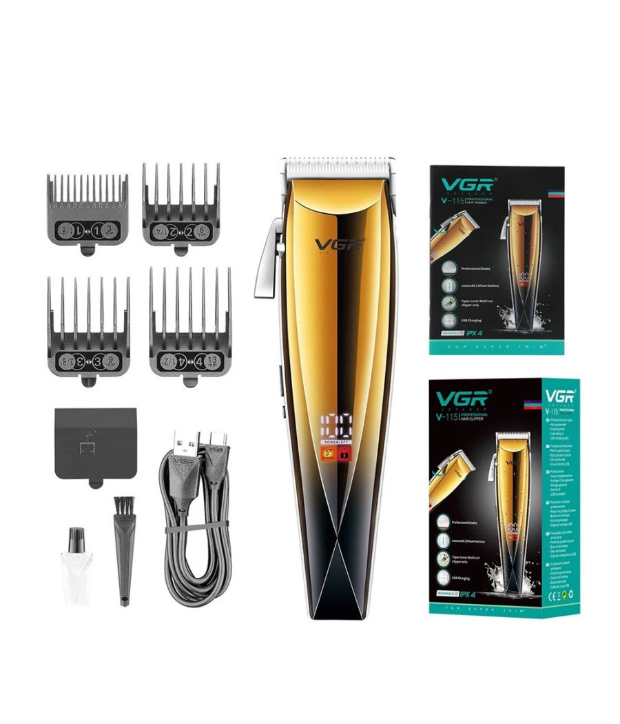 Tagliacapelli V-115 Display Digitale Professionale A Batteria Ipx4 Ricarica Usb         