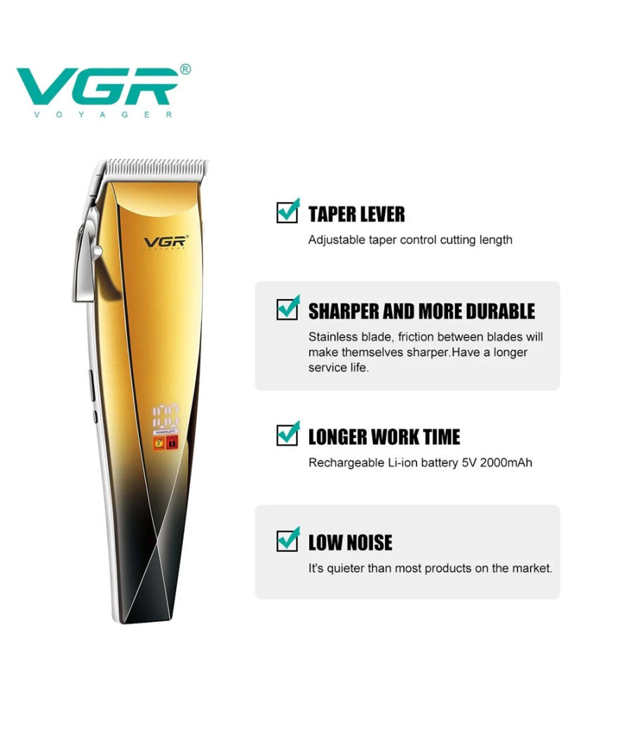 Tagliacapelli V-115 Display Digitale Professionale A Batteria Ipx4 Ricarica Usb         