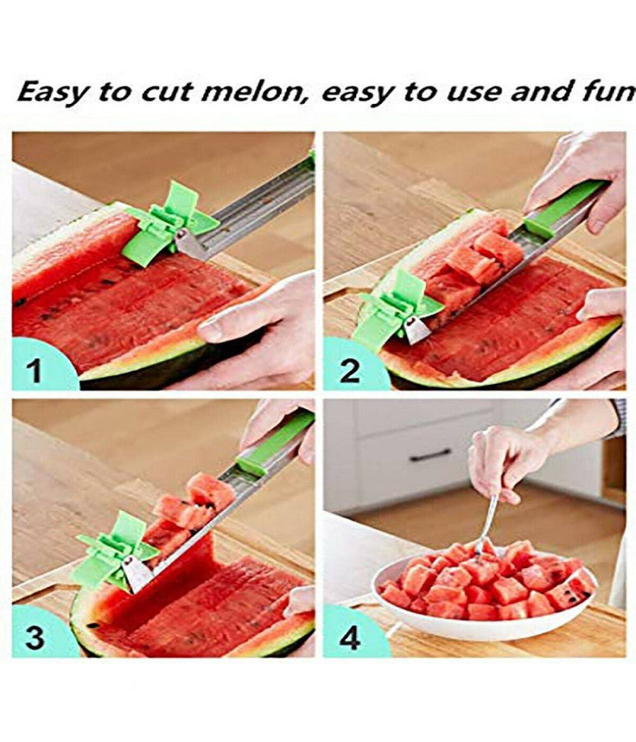 Taglianguria Mulino A Vento Anguria Multiuso Cucina Taglio Della Frutta Cubetti         