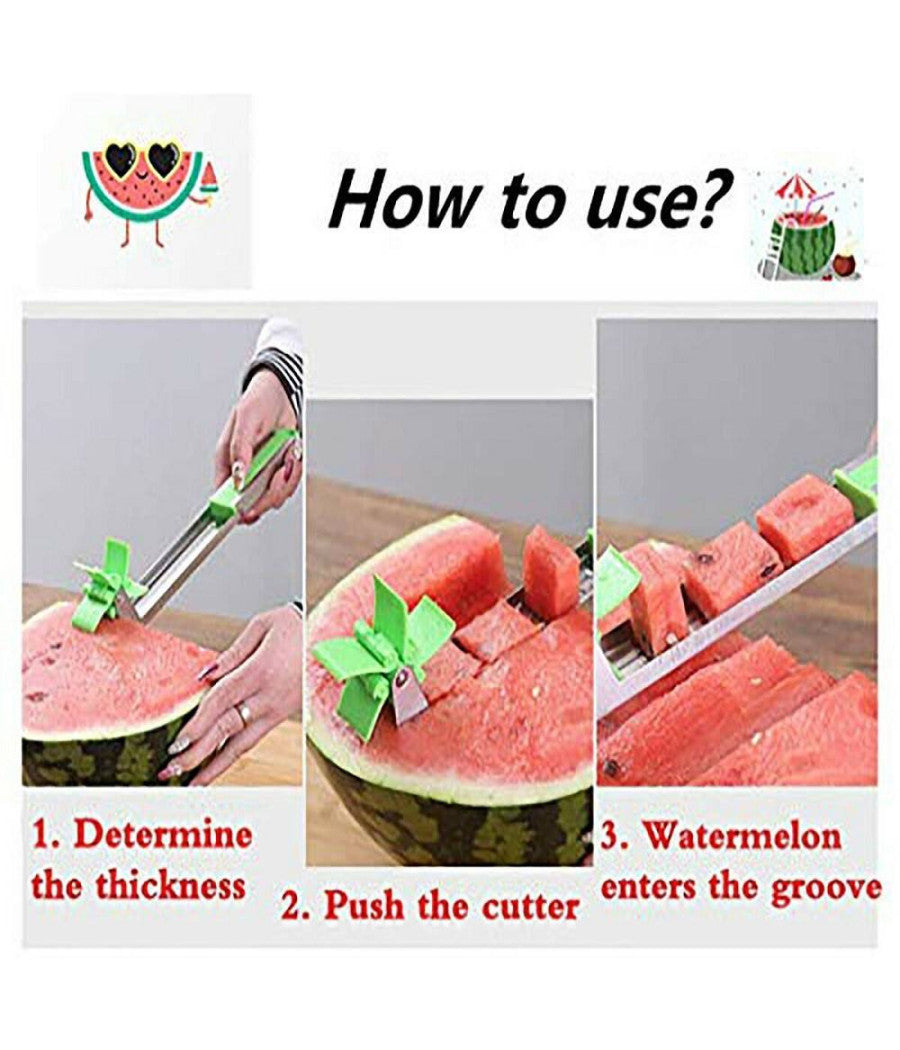 Taglianguria Mulino A Vento Anguria Multiuso Cucina Taglio Della Frutta Cubetti         