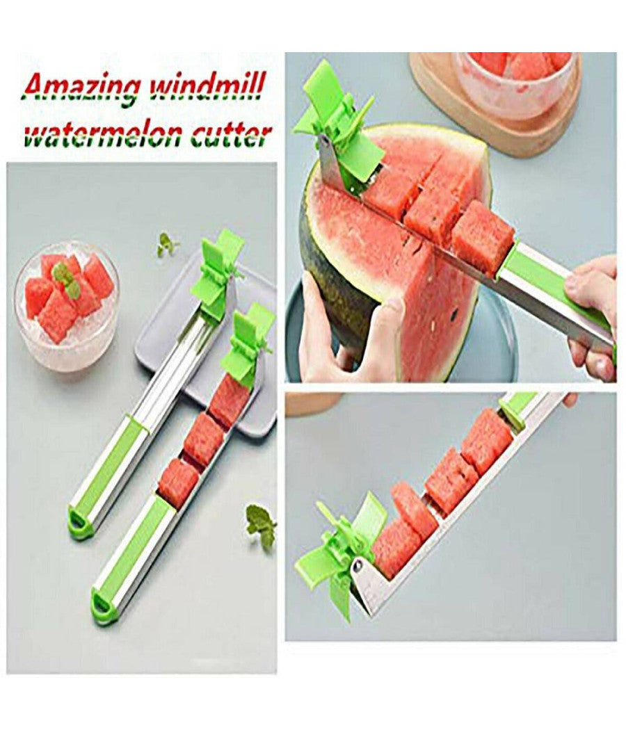 Taglianguria Mulino A Vento Anguria Multiuso Cucina Taglio Della Frutta Cubetti         