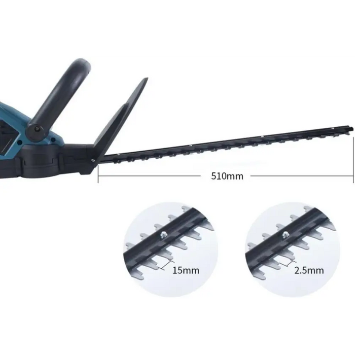 Tagliasiepi a Batteria Per Giardino, Tosasiepi Elettrico Senza Fili Con Lama In Acciaio 52Cm