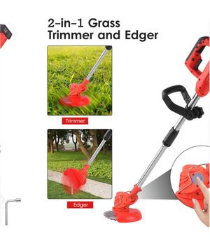 Tagliasiepi Taglia Erba Rasa A Batteria 21v Con Disco Circolare Asta Telescopica         