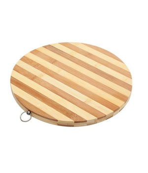 Tagliere Bambu' Legno Bamboo Naturale Tavola Affettare Cucina Rotondo 32cm 58376         