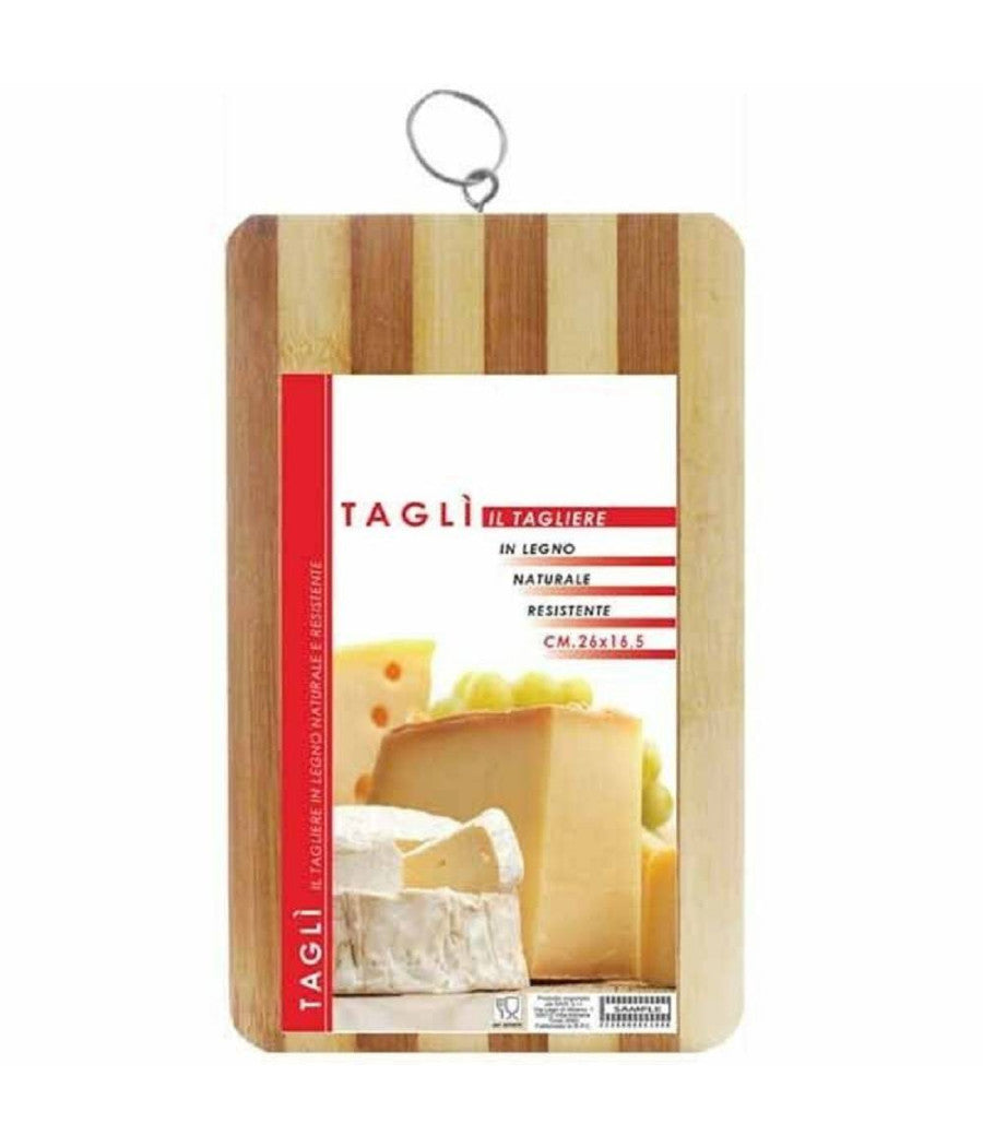 Tagliere In Legno Naturale Resistente Per Alimenti Cucina Casa 26x16,5 Cm         