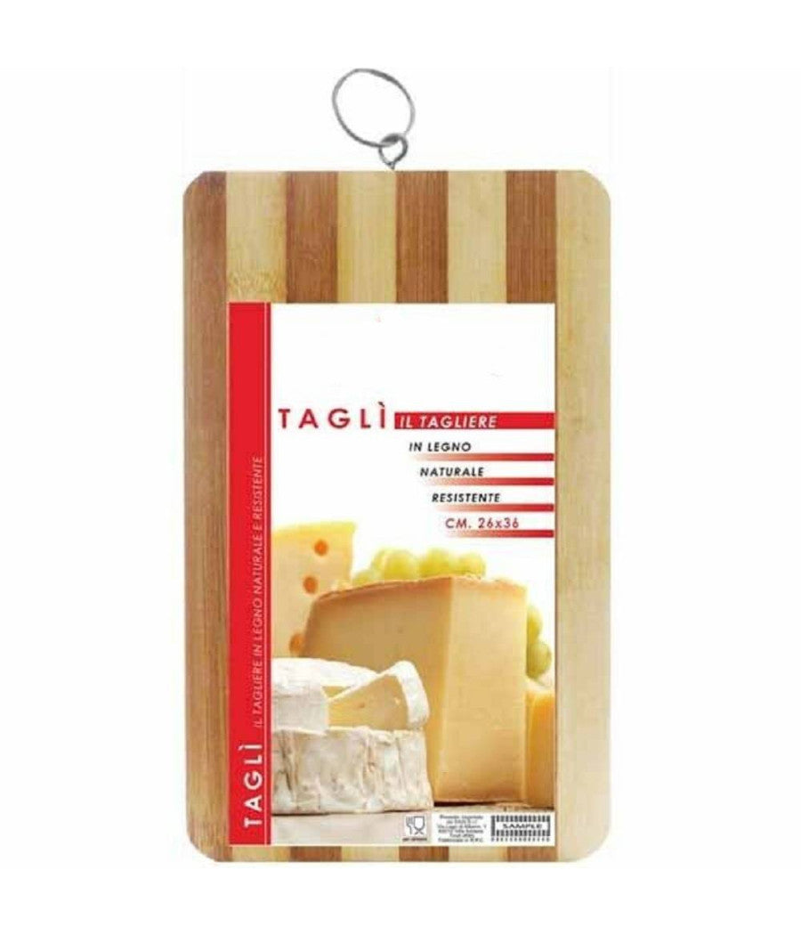 Tagliere In Legno Naturale Resistente Per Alimenti Cucina Casa 26x36cm         
