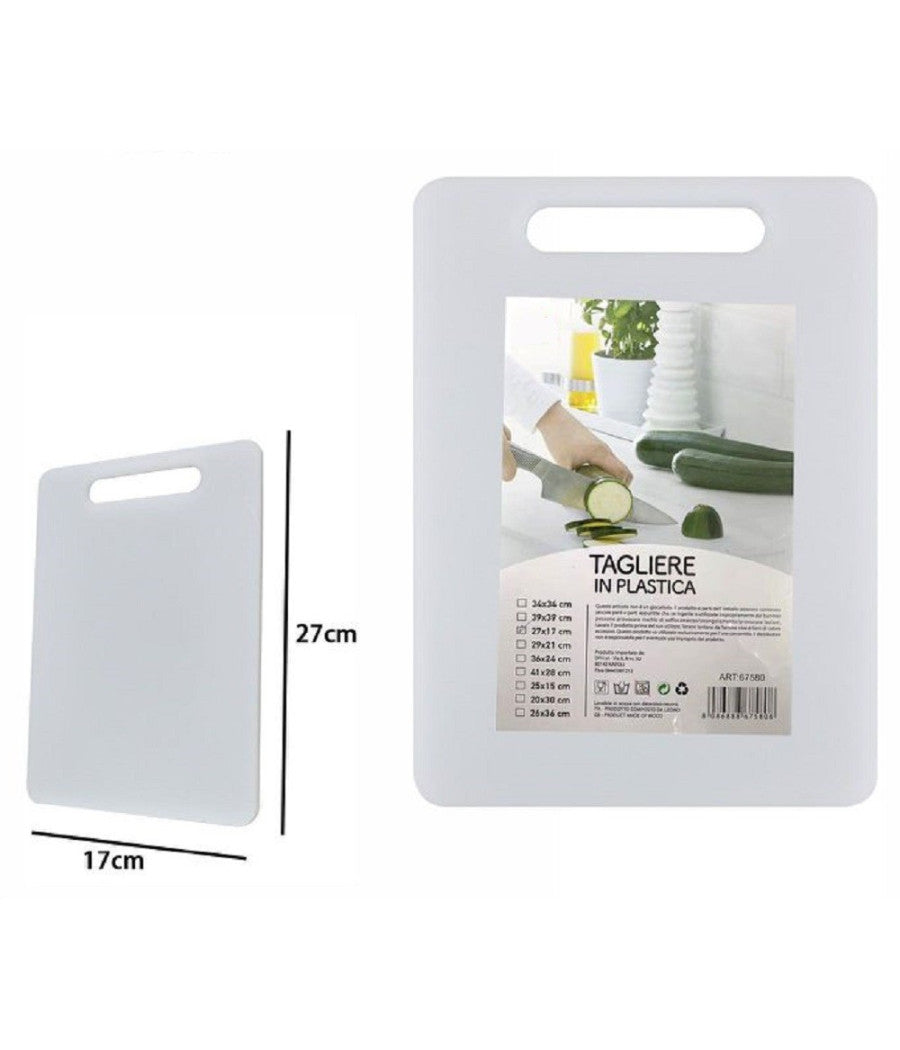 Tagliere In Plastica Con Manico 27 X 17 Cm Tagliare Verdure Frutta Cucina 67580         