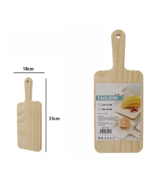 Tagliere Rettengolare In Legno Affetta Pane Salumi Carne Con Manico 33x18cm 74194         