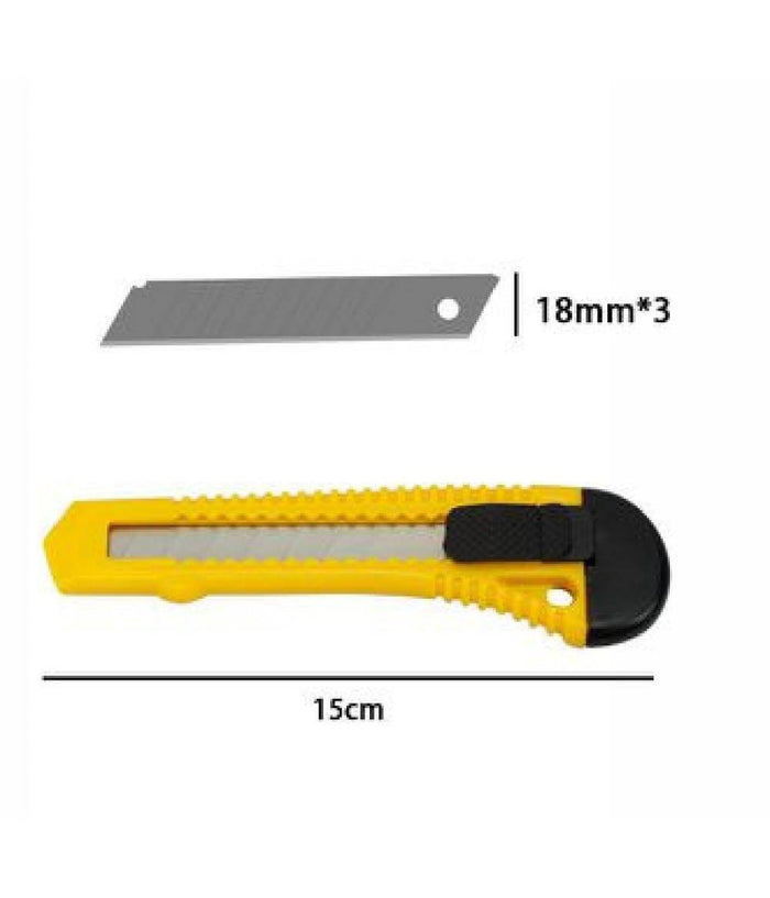 Taglierino Cutter Professionale 15 Cm Con Fermo Blocco Guida Lame Da 18 Mm 71075         