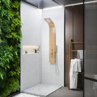 Pannello doccia in bamboo 3 funzioni con termostato digitale e doccino |  Take