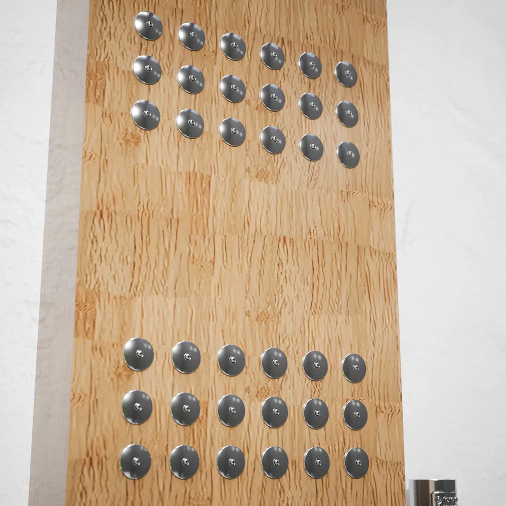 Pannello doccia in bamboo 3 funzioni con termostato digitale e doccino |  Take