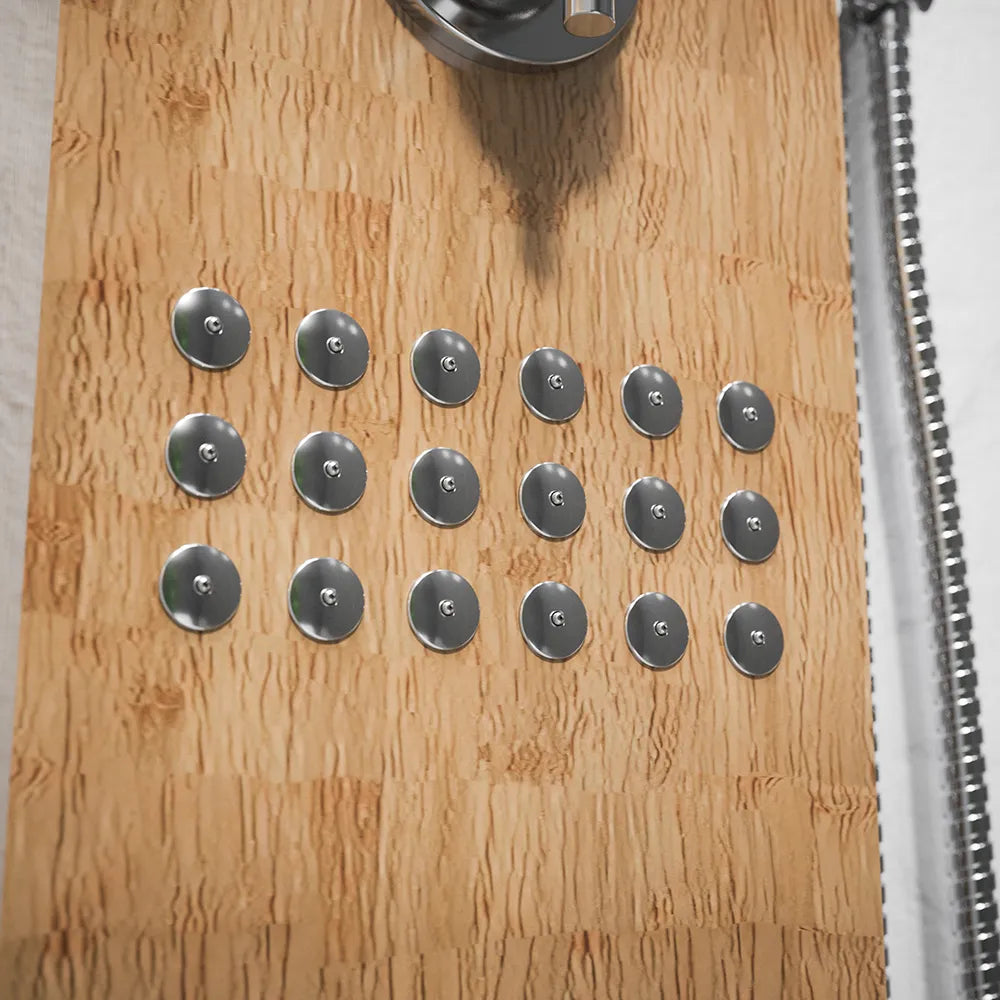 Pannello doccia in bamboo 3 funzioni con termostato digitale e doccino |  Take