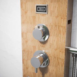 Pannello doccia in bamboo 3 funzioni con termostato digitale e doccino |  Take