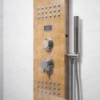 Pannello doccia in bamboo 3 funzioni con termostato digitale e doccino |  Take