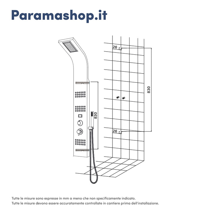 Pannello doccia in bamboo 3 funzioni con termostato digitale e doccino |  Take