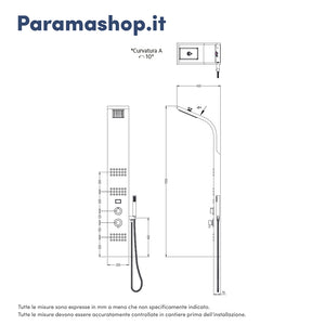 Pannello doccia in bamboo 3 funzioni con termostato digitale e doccino |  Take